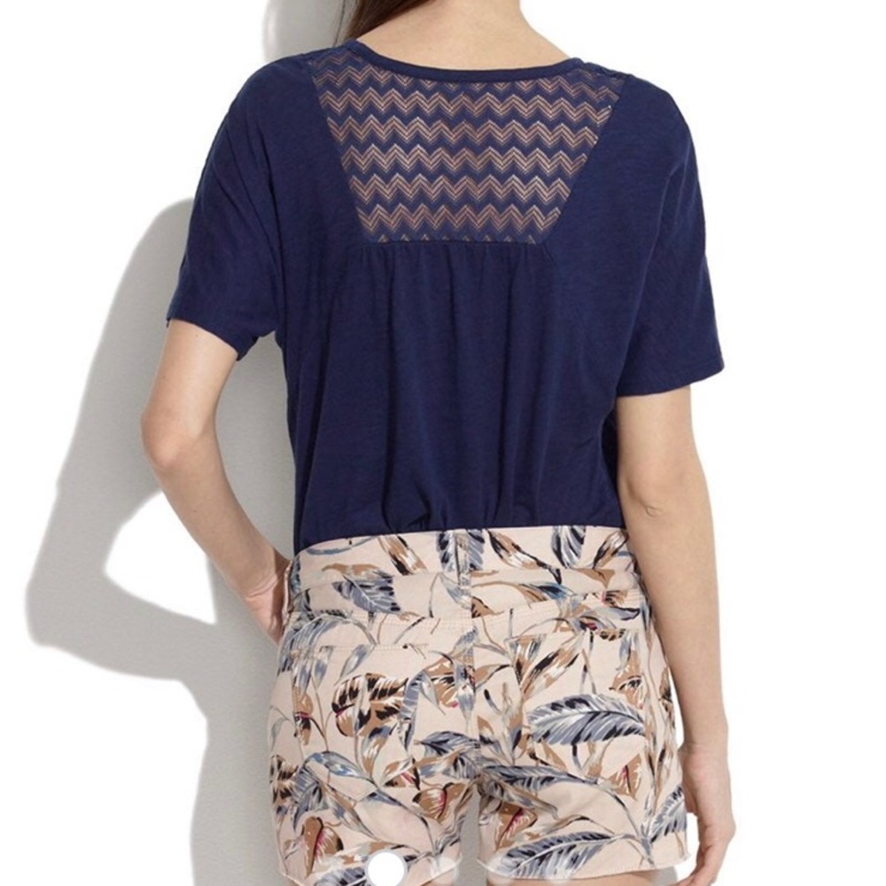 Madewell leaf print cut off shorts